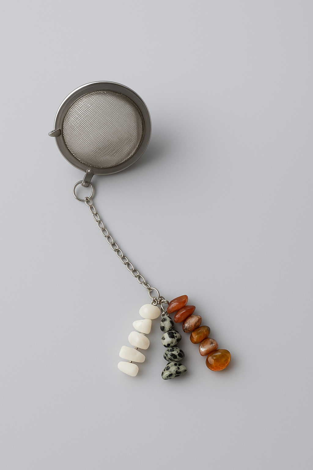 Gemstone Tea Infuser- White Howlite, Dalmatian Jasper, Carnelian